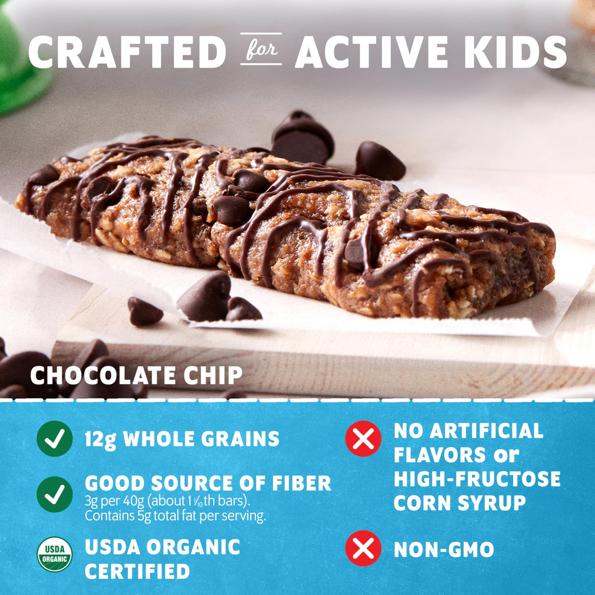 Clif Kid ZBar texture close-up highlighting soft-baked chewiness loved by kids