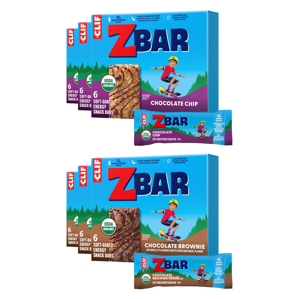 Clif Kid ZBar Chocolate Chip soft-baked bar ideal for school lunchboxes and daytime energy.