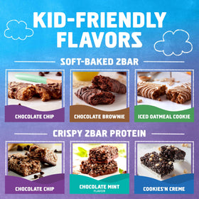 Variety of kid-friendly flavors showcased in colorful packaging.