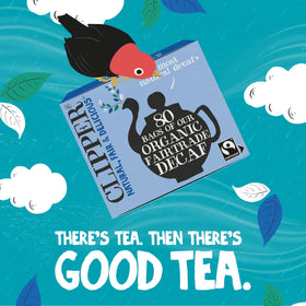 Clipper Tea Brewing guide demonstrates steps for a balanced cup