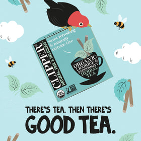 Clipper Tea peppermint licorice teabags organic label signifies trusted quality.
