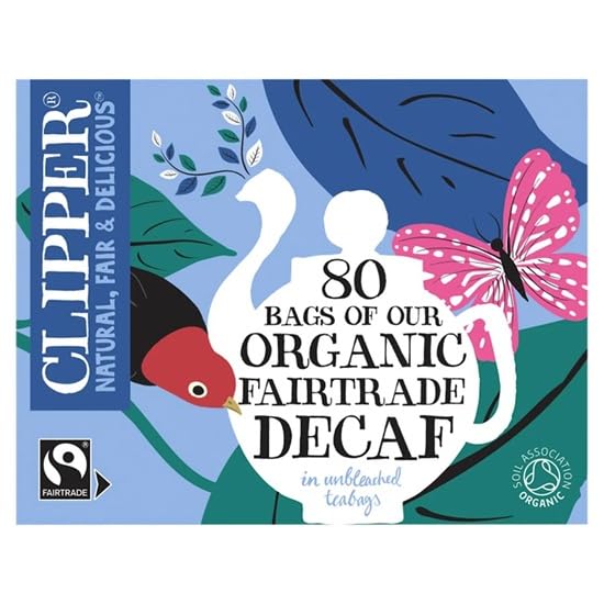 Clipper Tea decaf black tea bags in recyclable, plant-based packaging for a sustainable daily ritual.