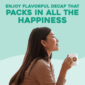 Close-up aroma of The Original Donut Shop decaf coffee