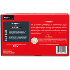 Closeup shows the inviting aroma of Community Coffee Signature Blend.