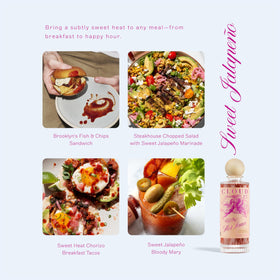 Cloud23 jalapeño balance bottle with garlic hint showcased in recipe-ready image