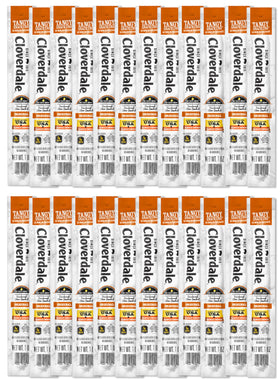 Cloverdale Tangy Snackers 24-pack front view, convenient grab-and-go snack for busy days.