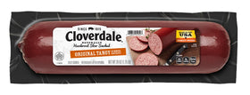 Cloverdale Tangy Summer Sausage packaging shown for pantry storage and easy gifting.