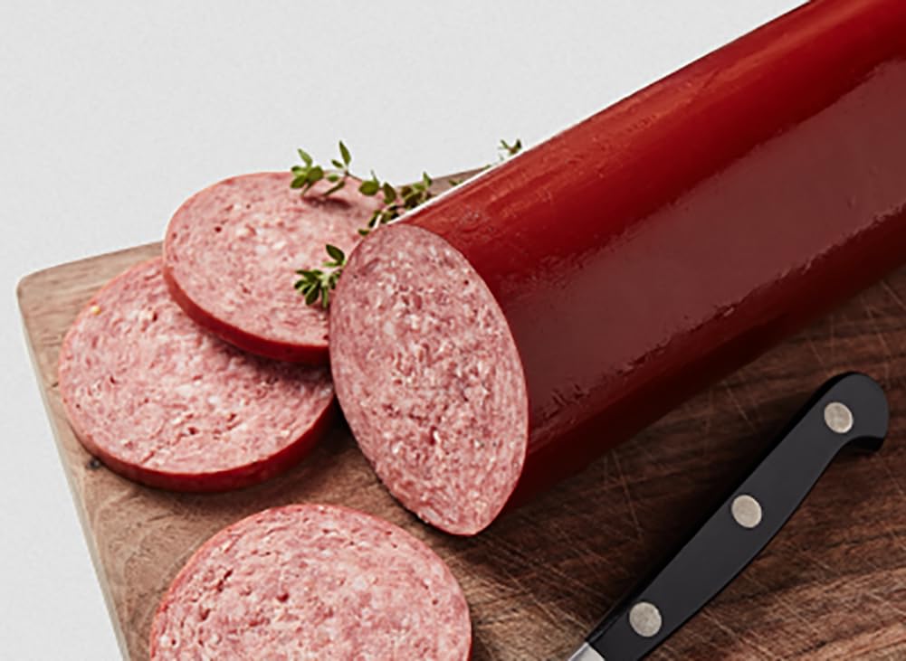 Cloverdale Tangy Summer Sausage whole log ready to slice for snacks.