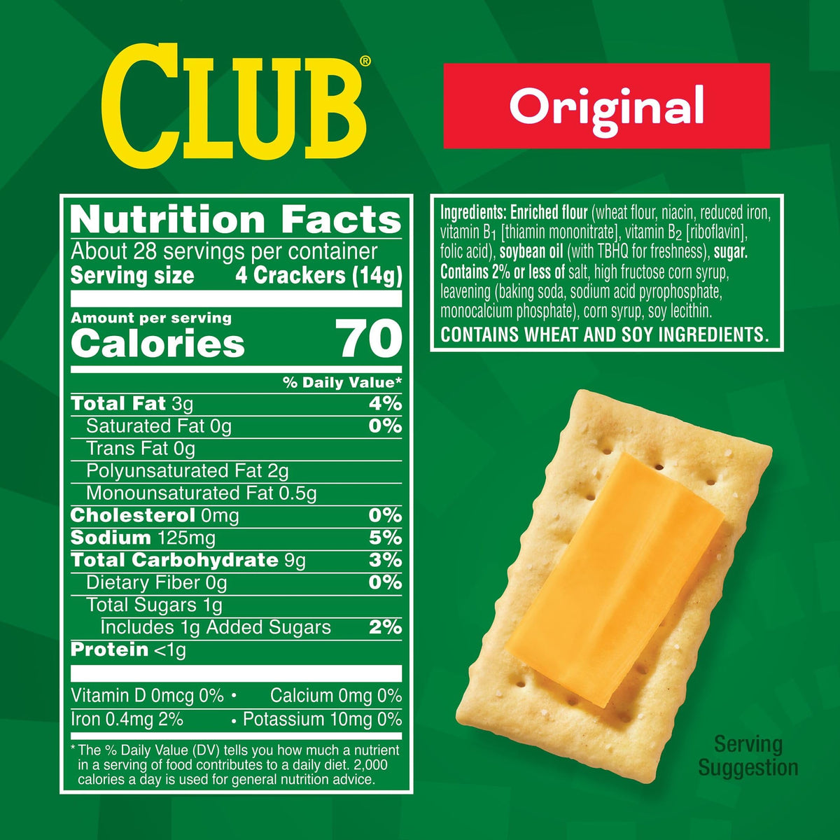 Club Crackers Original stack arranged for easy lunchbox storage