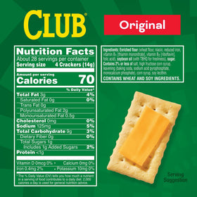 Club Crackers Original stack arranged for easy lunchbox storage
