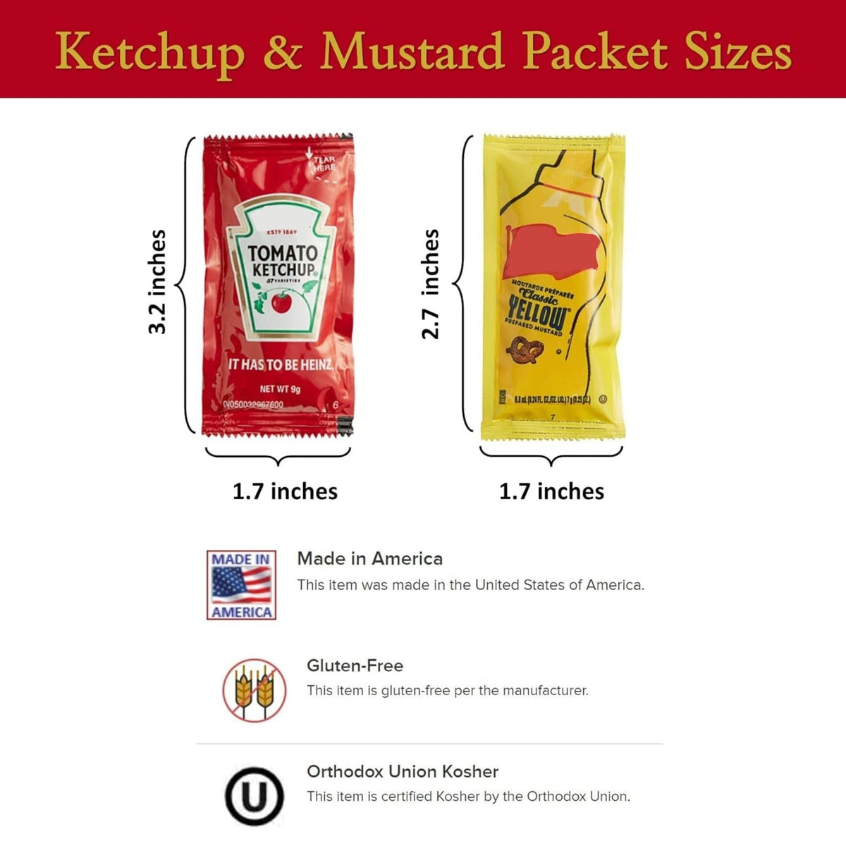 CMC mustard packets 7g provide convenient mustard for sandwiches and hot dogs.