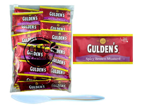 CMC Products spicy brown mustard packets, 9g portions for on-the-go flavor.