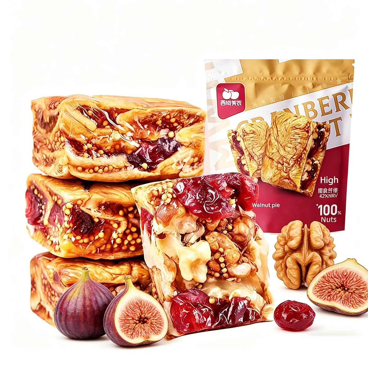 CN HERB Cranberry Fig Walnut Pie packaging front for on-the-go snacking.