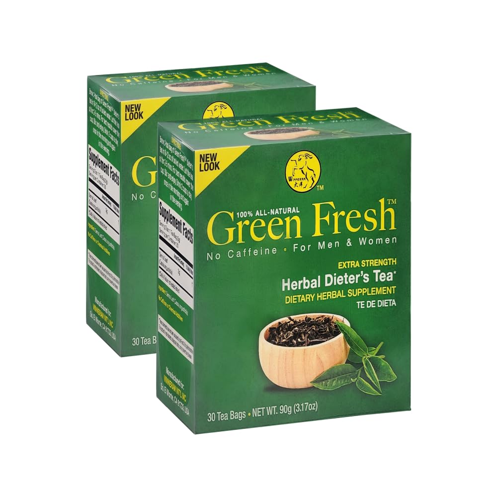CO102 Green Fresh Extra Strength tea bags in a two-box pack for easy daily brewing.