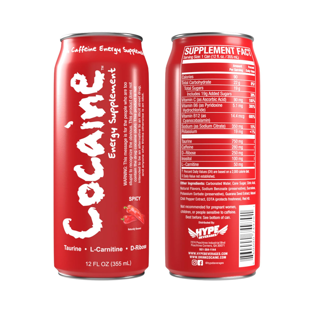 Coacaine Spice Blast can front view, bold caffeine boost for workouts.