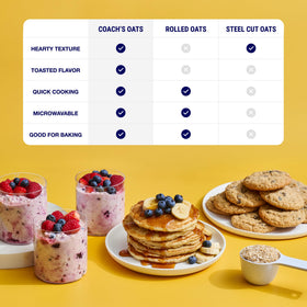 COACH'S OATS cracked n toasted process delivers natural sugars and rich flavor