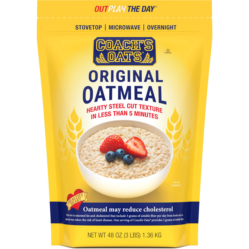 Coach's Oats 48 oz bag ready for a quick, wholesome breakfast.