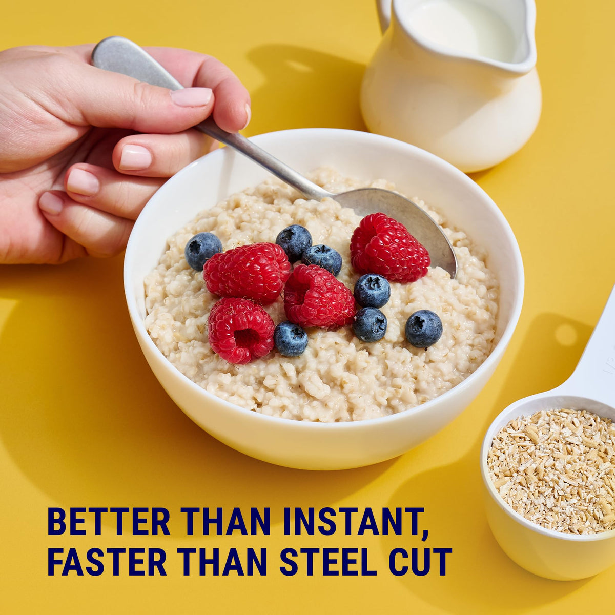 Cooked Coach's Oats steel-cut oats ready in 3–5 minutes.