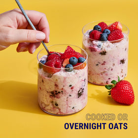 Coach's Oats prepared on stovetop or microwave for busy days.