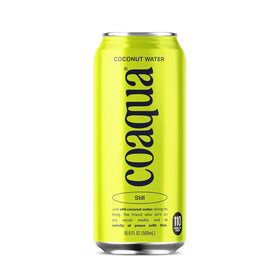 CoAqua coconut water front label highlighting natural hydration