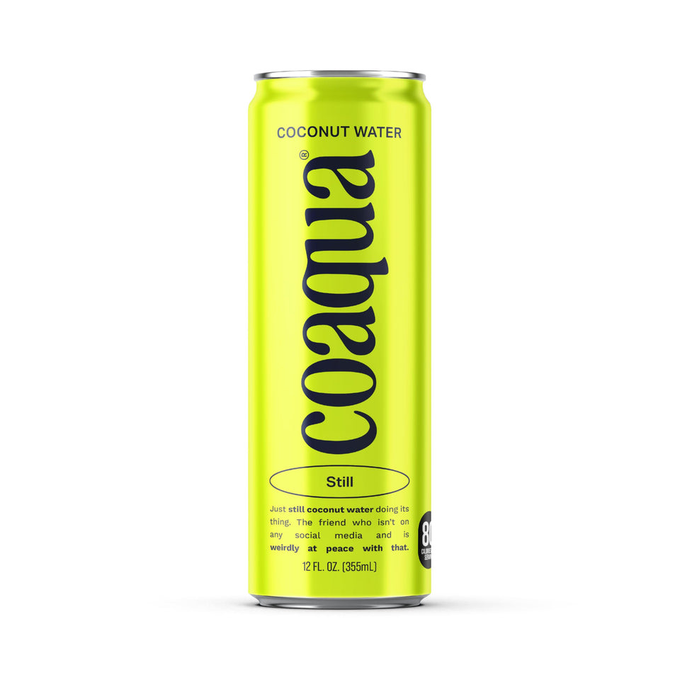 CoAqua coconut water pack 12oz cans, ready for on-the-go hydration