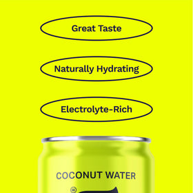 CoAqua coconut water being poured into a glass for refreshing hydration.