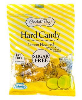 Coastal Bay lemon hard candy close-up highlighting smooth, sugar-free texture.