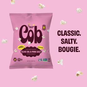 Cob Olive Oil Pink Salt packaging front showing clean label.