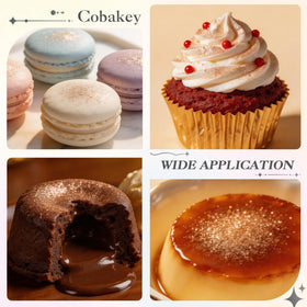 Cobakey cake decorating glitter spray creates elegant cupcake finishes.