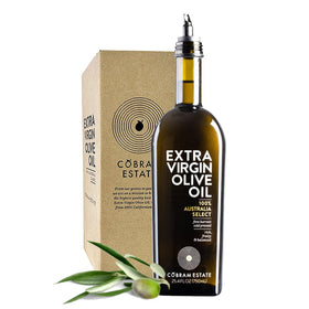 Cobram Estate Australia Select EVOO bottle on kitchen counter for everyday cooking and finishing.