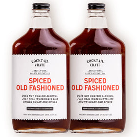 Cocktail Crate Spiced Old Fashioned mixer bottle enhances classic bourbon flavor.