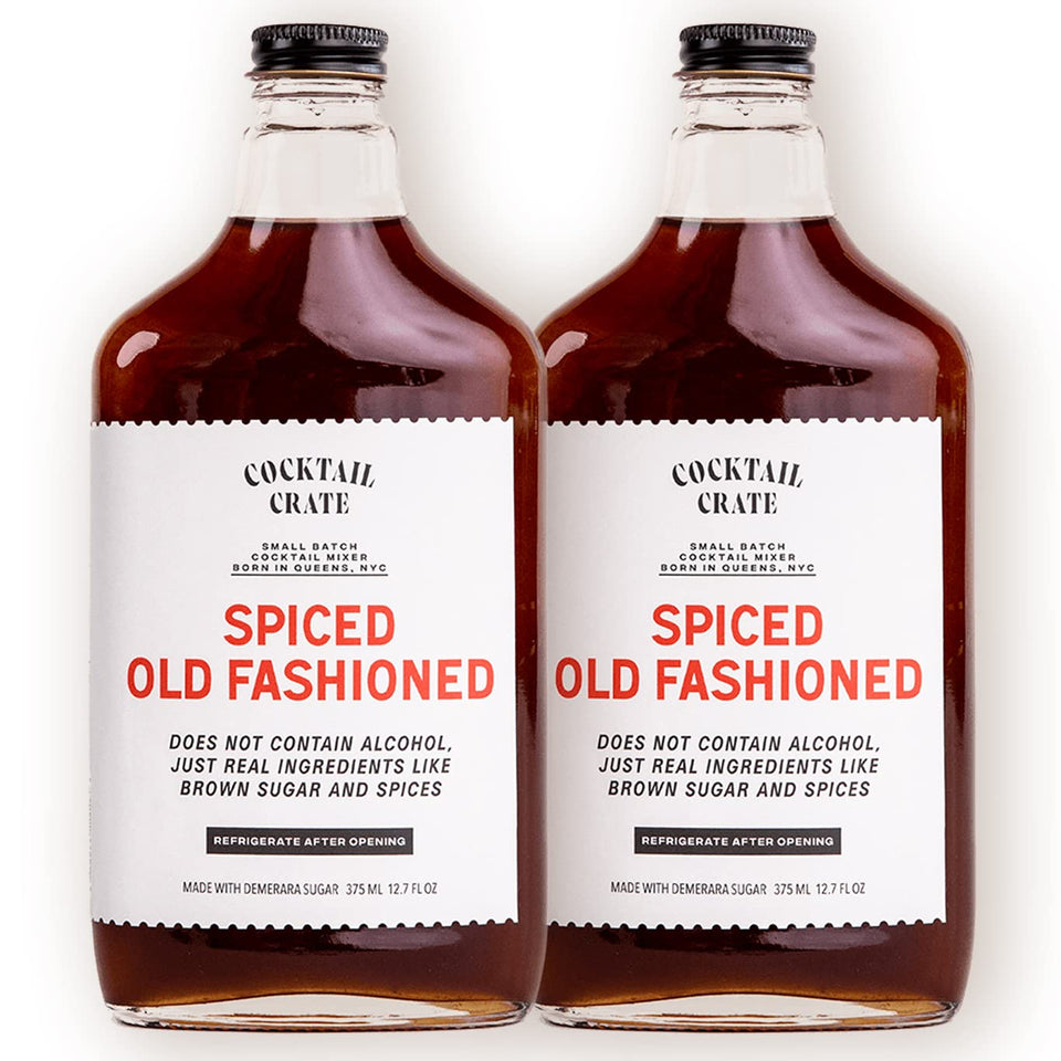 Cocktail Crate Spiced Old Fashioned mixer bottle enhances classic bourbon flavor.