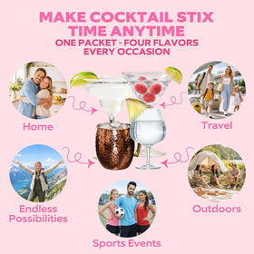 Cocktail Stix on-the-go pack, travel-friendly for easy mixing.