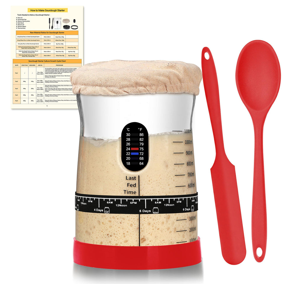 Coco Bird Pro sourdough jar shows 50oz capacity for multiple loaves.