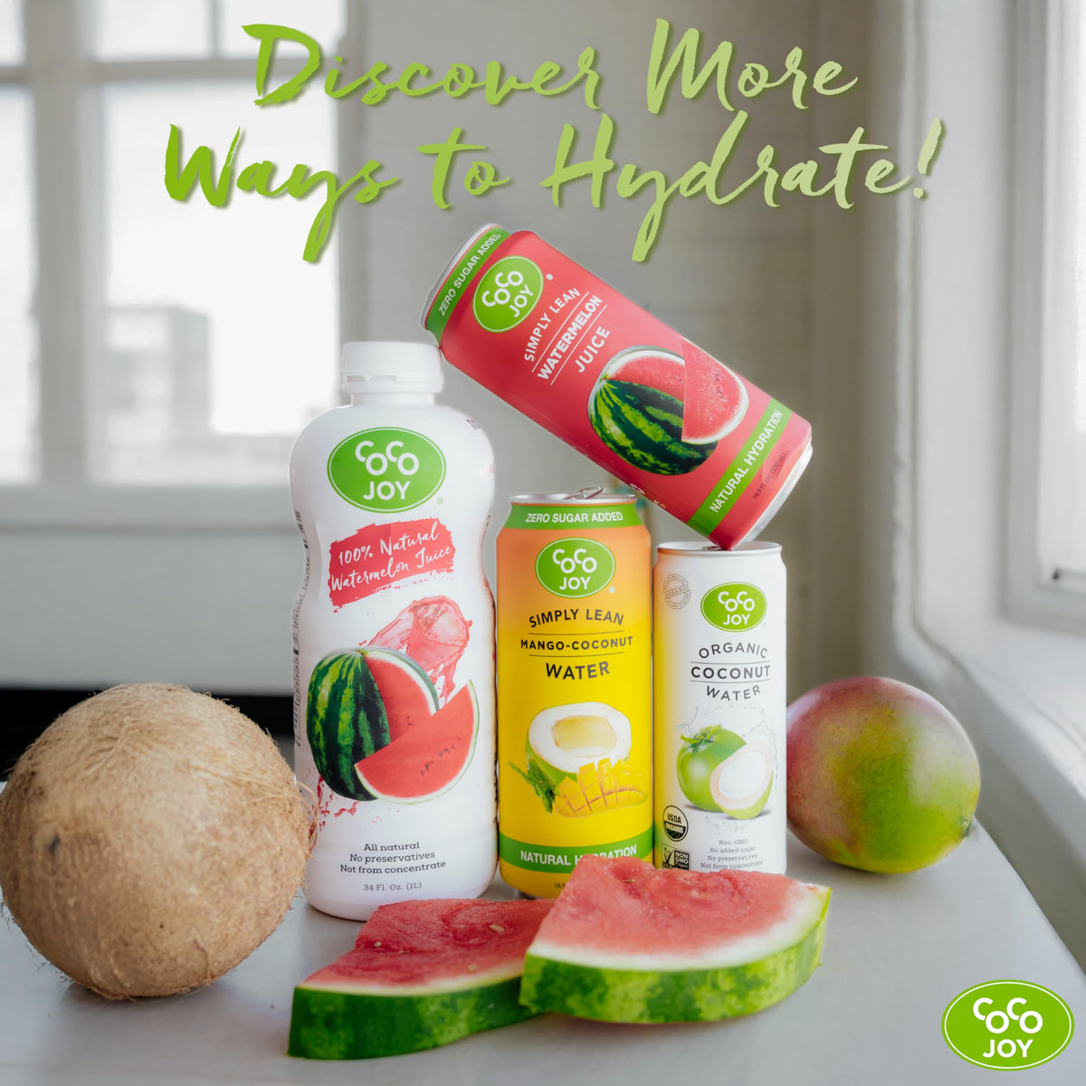Coco Joy Watermelon Juice after workout boost, ready for hydration.