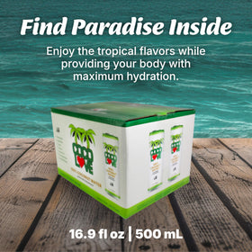 Coco Love 16.9 oz aluminum can outdoors as a convenient post-workout refreshment.