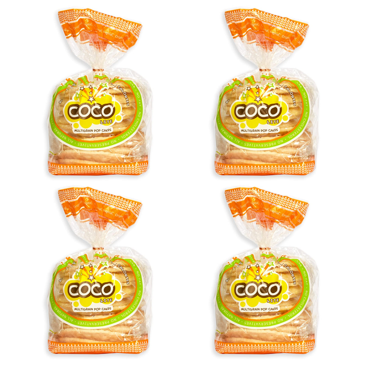 COCO POP SNAX Coco Lite original popped rice cakes in bag, light and airy crunch