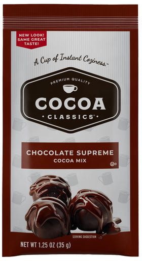 COCOA CLASSICS 1.25oz packets ready for quick hot water cocoa