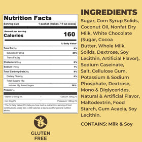 Gluten-free label on Arctic White Cocoa Mix packaging for安心 enjoyment