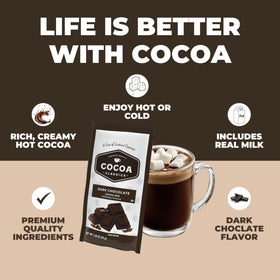 Cocoa Classics cold cocoa iced glass highlighting refreshing flavor
