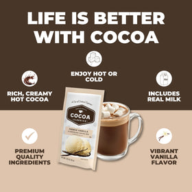 COCOA CLASSICS nonfat milk base dissolves easily in hot water.