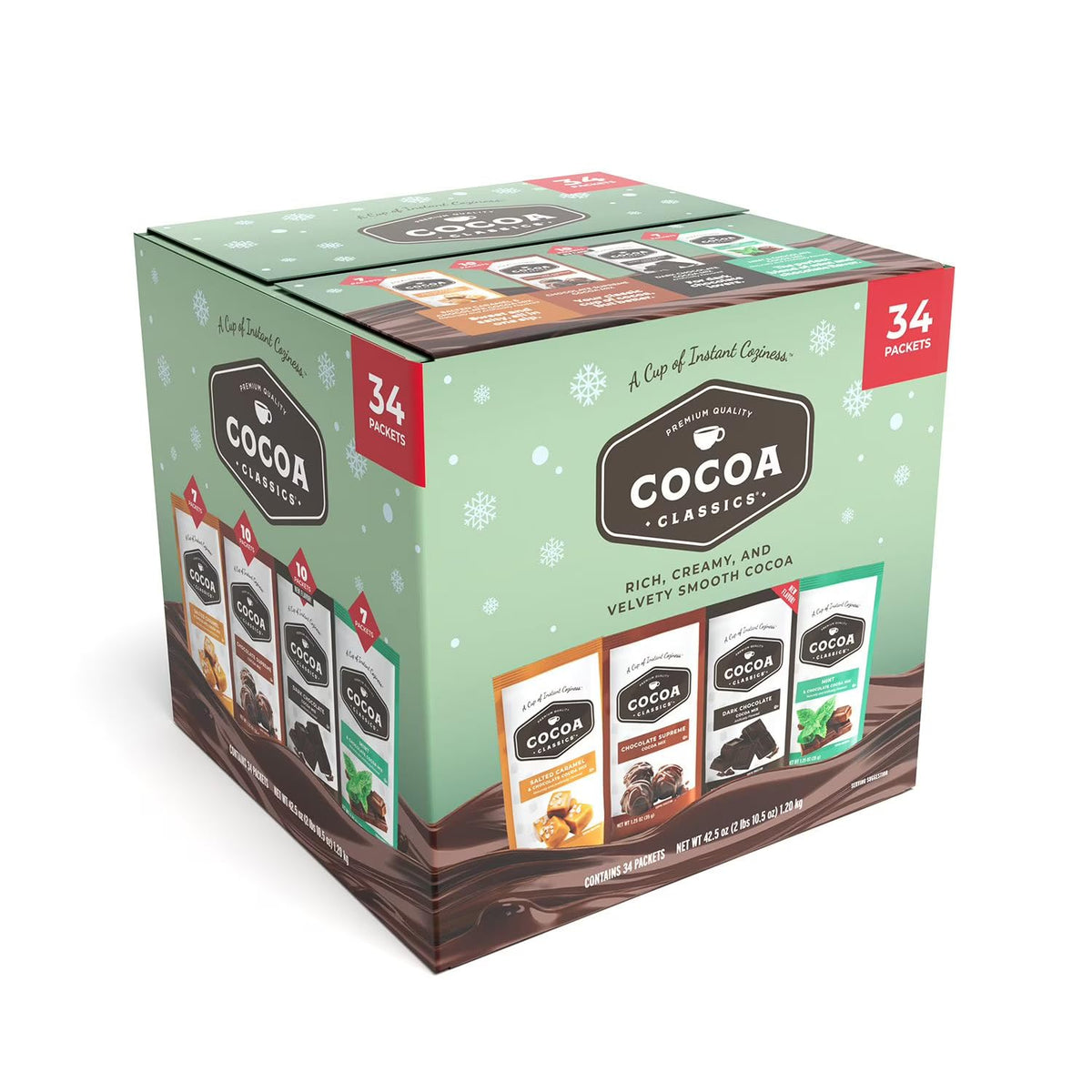 Cocoa Classics premium hot cocoa variety pack, ready for cozy evenings.