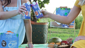 COCOGOODSCO bottle poured into glass reveals refreshing, natural taste.