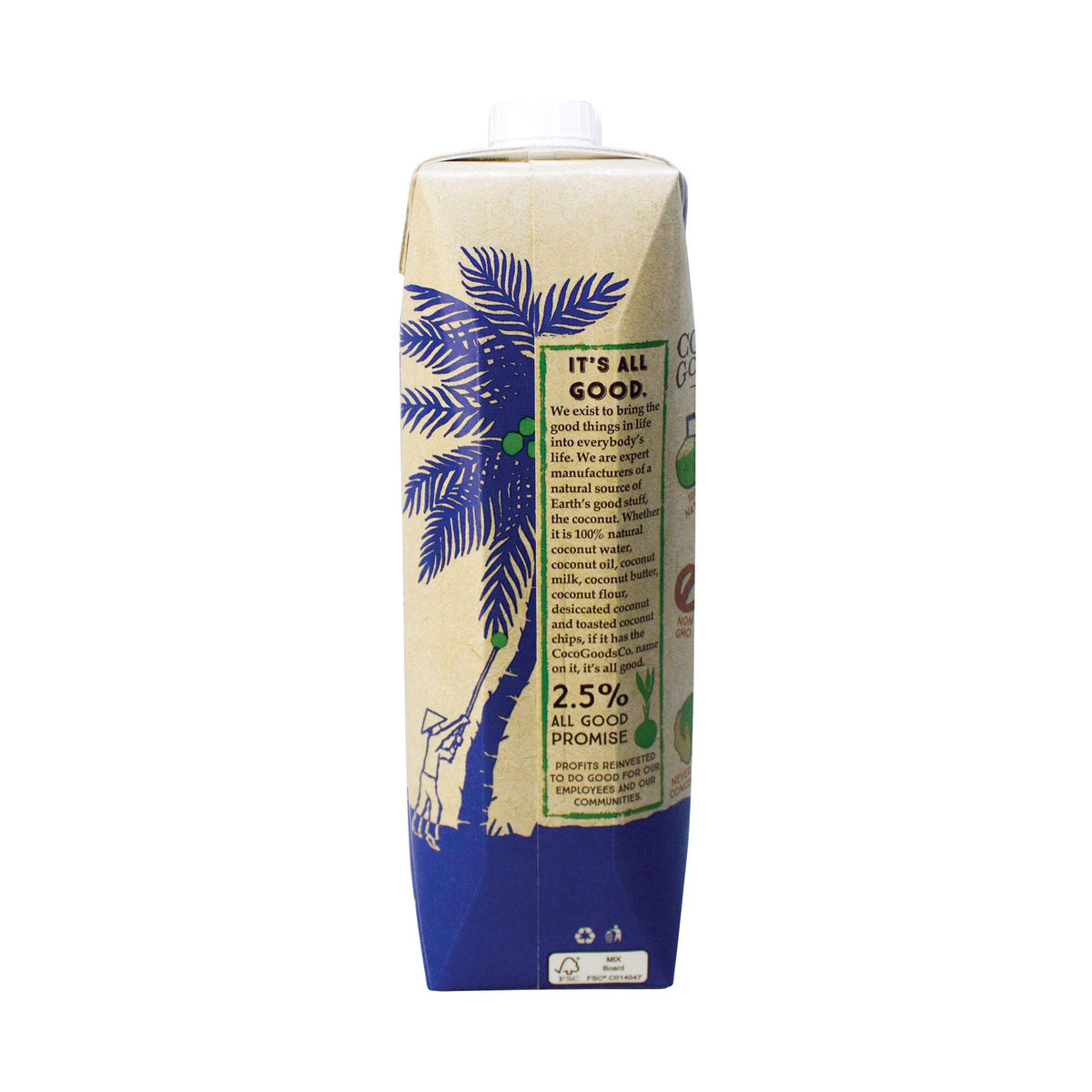 CocoGoodsCo coconut water pour in glass showing naturally sweet taste
