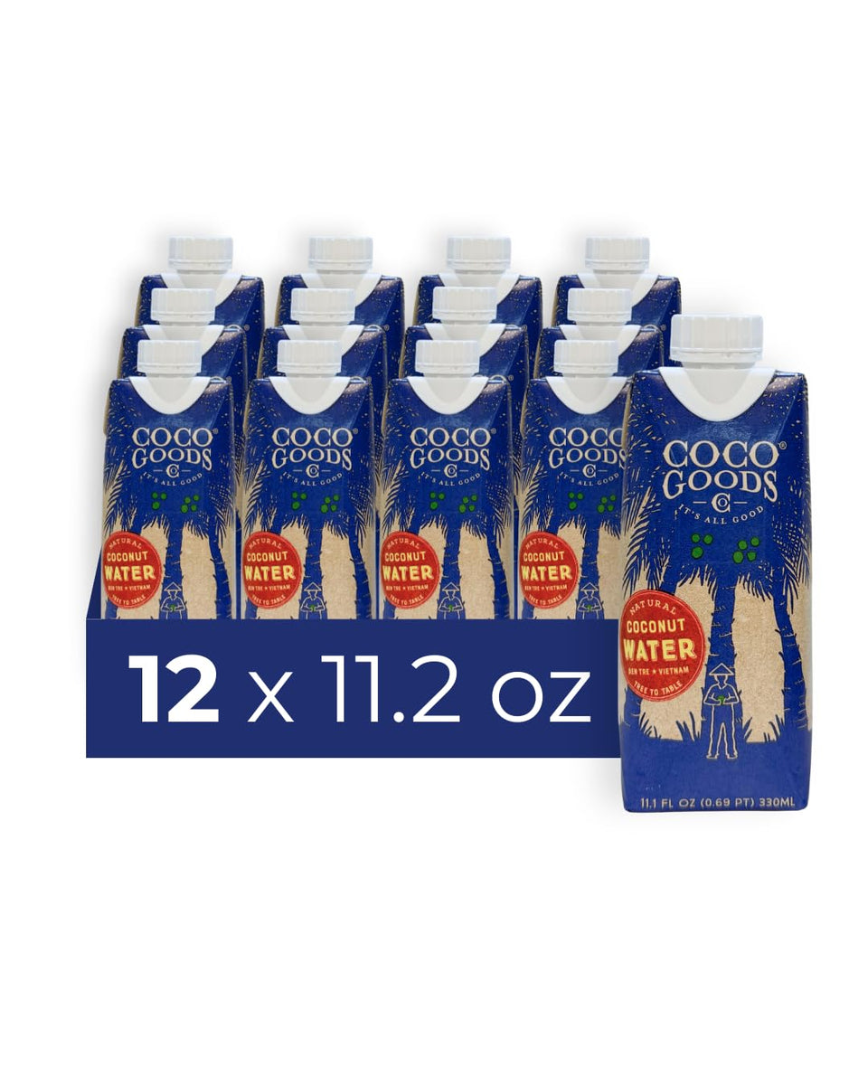 CocoGoodsCo single-origin coconut water bottle for natural hydration and crisp taste.
