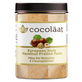 Cocolaat hazelnut praline paste jar front view showing premium ingredients