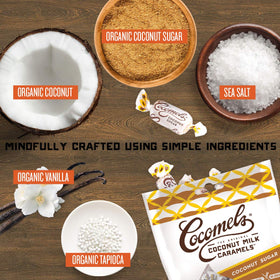 Cocomels coconut sugar caramels natural sweetness, coconut sugar flavor