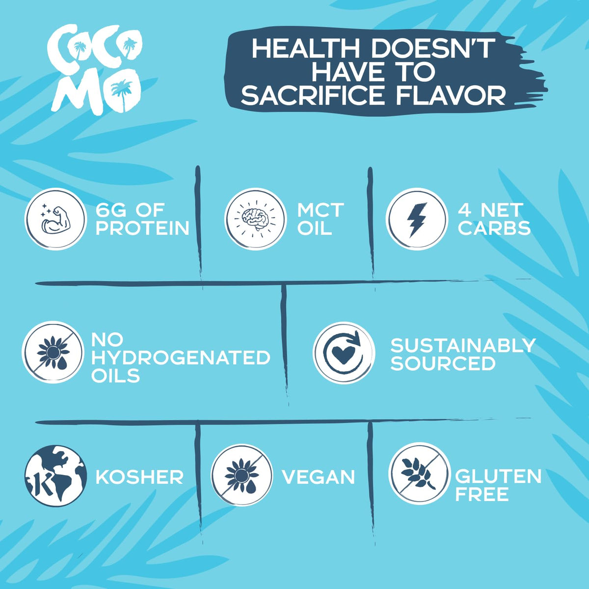 Cocomo ingredients in a glass bowl highlight natural gluten-free vegan base