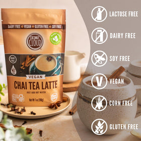 Coconut Cloud chai latte scoop image emphasizes simple ingredients you can trust.