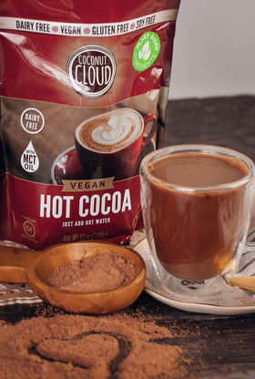 Coconut Cloud Colorado-made packaging emphasizes US-made dairy-free cocoa.